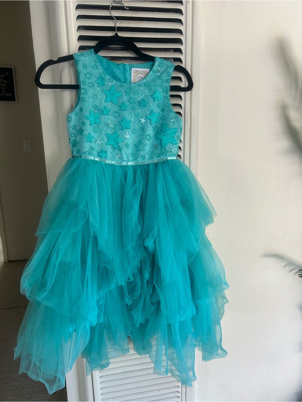 Disney Turquoise Ariel Star Appliqué Tulle Party Dress